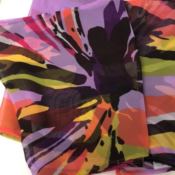 Bright Cheerful Abstract Oblong Scarf VTG - Picture 4 of 12